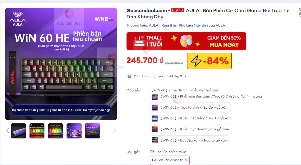 Vụt bàn phím AULA Win60he giá rẻ cho ae chiến game.
- Bàn phím cơ không dây với trục từ tính phản hồi siêu nhanh, thiết kế nhẹ gọn dễ mang theo.
- Khả năng tùy chỉnh linh hoạt cho cảm giác chơi game mượt mà, không gián đoạn.
👉Mua ngay :  https://s.lazada.vn/s.MUKNQ?c=d&t=p-i3Zli70-sHHGrZL
----
AULA | Bàn Phím Cơ Chơi Game Đổi Trục Từ Tính Không Dây
❗️Để săn được giá tốt nhất, hãy nhớ lưu hết mã giảm giá tại : https://s.lazada.vn/s.MUmVe?t=h5&sub_id6=TMALL