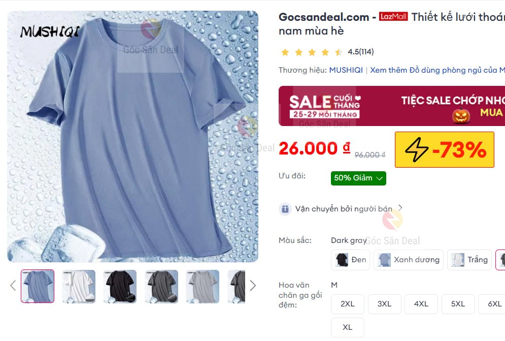 Áo thun nam MUSHIQI giá ngon cho ae
- Áo thun ngắn tay thiết kế vải lưới thoáng khí, chất liệu polyester mát mẻ.
- Thấm hút mồ hôi tốt, form dáng thoải mái mặc nhà hay tập gym mùa hè.
👉 https://s.lazada.vn/s.s4Ijz?t=p-i3ZdEYy-sHGfi1d
----
Thiết kế lưới thoáng khí Áo thun ngắn tay cho nam mùa hè