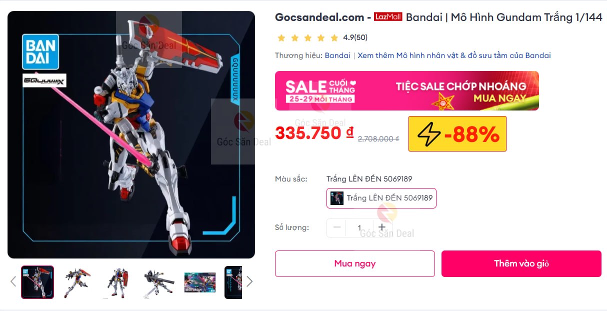 Húp mô hình Gundam Trắng 1/144 Bandai sale rẻ cho ae sưu tầm.
- Mô hình chuẩn tỷ lệ 1/144, chất lượng nhựa Bandai cứng cáp và chi tiết.
- Hàng chính hãng, build lên đẹp, giá đợt này đang rất hời cho ae đam mê.
👉 https://s.lazada.vn/s.MpiAM?c=c&t=p-i3a6XYb-s23oEWmK
----
Bandai | Mô Hình Gundam Trắng 1/144