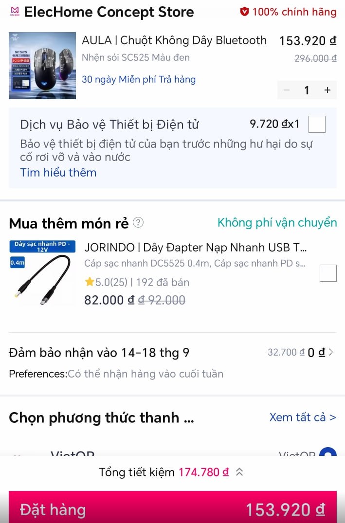 Vụt chuột AULA SC525 3 chế độ kết nối, về 1xx khi áp max xu
- Chuột không dây kết nối đa chế độ, thiết kế tối ưu cho làm việc và giải trí.
- AE chưa biết cách áp max xu thì xem hướng dẫn tại link dưới nhé, giá về tay bao ngon.
👉 https://s.lazada.vn/s.MwHU4?c=c&t=p-iEd6bSb-s23m1UTA
----
AULA | Chuột Không Dây Bluetooth SC525