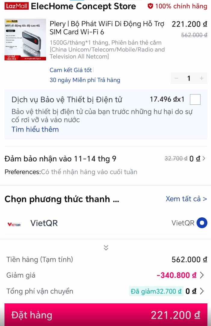 Lụm bộ phát wifi Plery 221K ae ơi, áp max xu là hời
- Thiết bị phát WiFi di động hỗ trợ SIM kép, kết nối chuẩn WiFi 6 nhanh mượt.
- AE xem cách áp xu để về giá 221K tại link này, ai thiếu xu thì vào đây lụm mỗi ngày.
👉 https://s.lazada.vn/s.MwHff?c=d&t=p-iEdNcmy-s23uJc0Y
----
Plery | Bộ Phát WiFi Di Động Hỗ Trợ SIM Card Wi-Fi 6