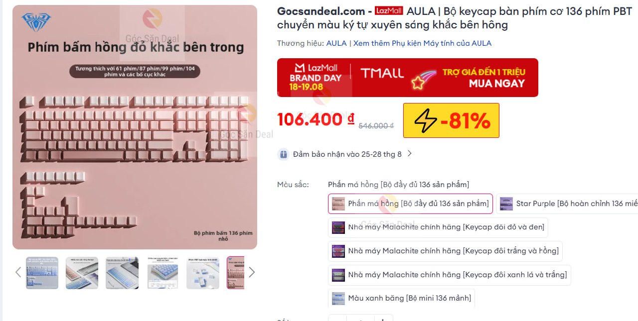 Vụt bộ keycap AULA 136 phím PBT giá 106K cho ae làm mới phím.
- Chất liệu PBT dày dặn, công nghệ double-shot bền bỉ không lo bay màu.
- Thiết kế ký tự in bên hông xuyên LED độc đáo, tạo hiệu ứng chuyển màu cực đẹp cho bàn phím.
👉 Mua ngay  :  https://s.lazada.vn/s.MRurm?c=d&t=p-i3aLHpF-sHMVGsj
----
AULA | Bộ keycap bàn phím cơ 136 phím PBT chuyển màu ký tự xuyên sáng khắc bên hông