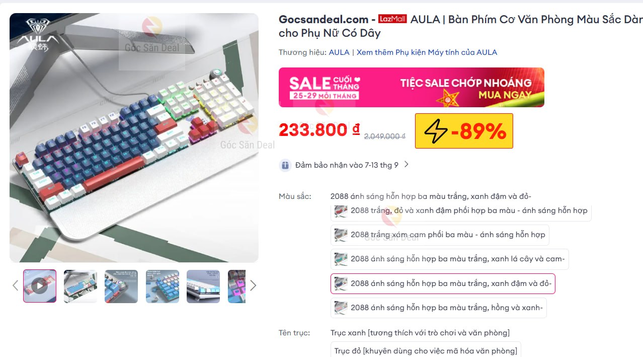 Lụm phím cơ AULA văn phòng màu sắc xinh xẻo cho ae đây.
- Bàn phím cơ có dây bền bỉ, kết nối ổn định không lo delay.
- Thiết kế nhỏ gọn, màu sắc đẹp mắt rất hợp làm việc văn phòng, tiết kiệm diện tích bàn.
👉 https://s.lazada.vn/s.MKJAe?c=d&t=p-i3bQEPA-sHXWWkH
----
AULA | Bàn Phím Cơ Văn Phòng Màu Sắc Dành cho Phụ Nữ Có Dây