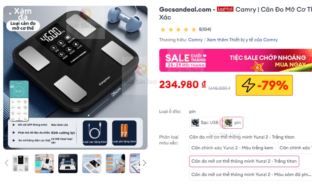 Húp cân thông minh Camry đo mỡ cơ thể giá 2xx cho ae cần theo dõi cân nặng.
- Kết nối app theo dõi chỉ số mỡ cơ thể cực chuẩn, thiết kế nhỏ gọn tiện lợi.
- Cân điện tử bền bỉ, độ chính xác cao, dùng trong nhà rất ổn áp.
👉 https://s.lazada.vn/s.Mpiz9?c=d&t=p-iEX2ogL-s22o4rya
----
Camry | Cân Đo Mỡ Cơ Thể Thông Minh Chính Xác