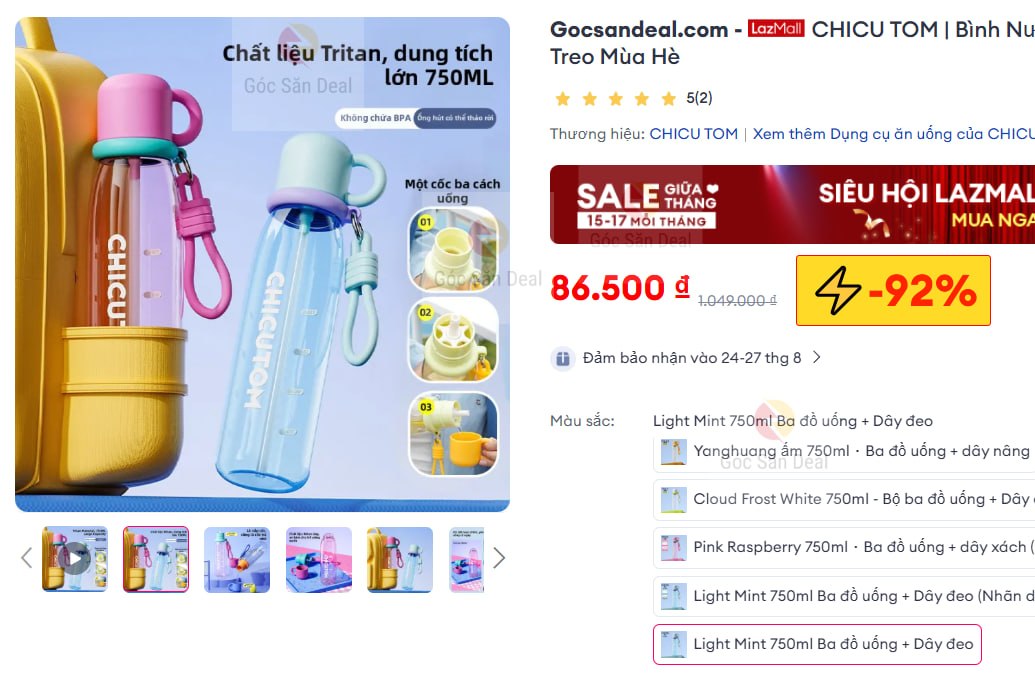 Húp bình nước Chicutom cho học sinh giá rẻ, freeship ae ơi.
- Chất liệu nhựa Tritan bền bỉ, chống vỡ tốt và an toàn cho bé.
- Thiết kế nhỏ gọn có dây treo tiện mang đi học, không mùi khó chịu, dùng bền lâu.
👉Mua ngay :  https://s.lazada.vn/s.Mio3E?c=d&t=p-iEdDR16-s23nv6fJ
----
CHICU TOM | Bình Nước Học Sinh Tritan Dây Treo Mùa Hè