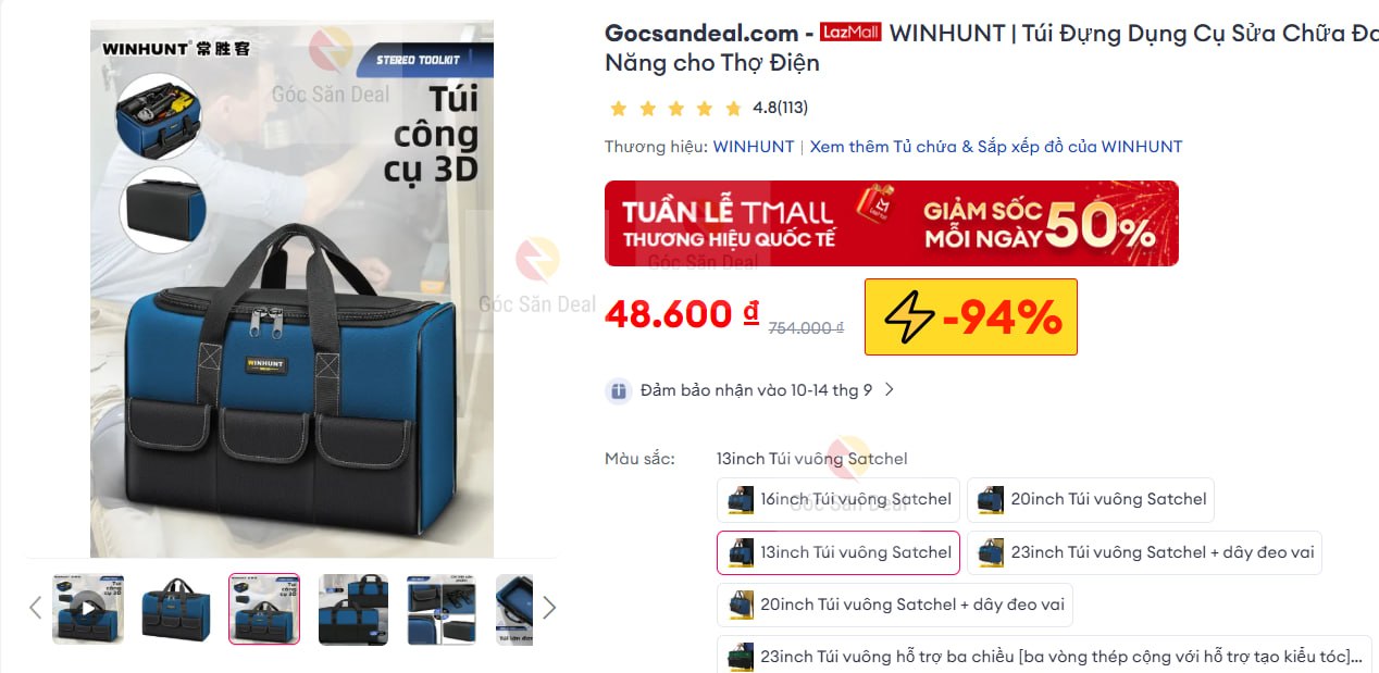 Vụt túi đựng đồ đa năng WINHUNT giá chỉ 48K
- Túi chuyên dụng cho thợ điện, thiết kế di động cực kỳ tiện lợi.
- Chất liệu dày dặn, bền bỉ, anh em sắm về đựng đồ nghề là chuẩn bài.
👉 https://s.lazada.vn/s.MGfjl?c=c&t=p-i3UyMqq-sGieZqn
----
WINHUNT | Túi Đựng Dụng Cụ Sửa Chữa Đa Năng cho Thợ Điện